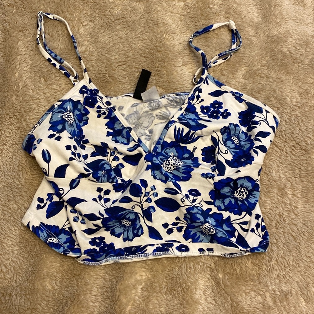 Divided Floral Crop Tank